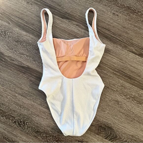 J. Crew Textured squareneck one-piece New - Picture 3 of 5